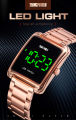SKAMI SPORTS FASHION SIMPLE WATERPROOF DIGITAL WATCH LED WATCH STANILEES STEEL WATCH FOR MAN CASUAL LUMINOUS DISPLAY.