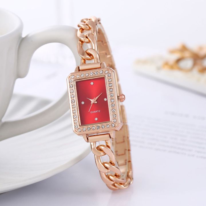 New women's watches, niche fashion, pre-owned fashion, color temperament bracelet watches, square quartz hand ornaments, watch manufacturers