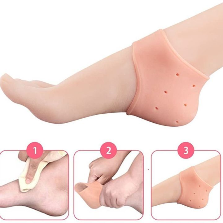 Silicone Gel Heel Protector - Plantar Fasciitis Soft Socks for Hard, Cracked, Dry Skin- One Pair(Dhaka shopping zone)