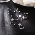 1 Pair S Shaped Spiral Earrings Set A1 All Match Cool Style Spring Kaner Dul Daily Life Jewelry Accessories Birthday Wedding Engagement Bridal Party Amazing Gift Item for Girls Women Silver Color. 