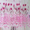 Romantic Tulip Print Voile Sheer Curtain Drape Divider Valance for Door Window. 