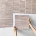 3D Peel and Stick Pink Tile Kitchen Splash Back Tile Sticker 3D Wall Sticker Self-adhesive Wall Panel Waterproof. 