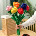 1pcs Cartoon Rose Flower Stuffed Soft Plush Toy Creative Curtain Buckle Home Decoration Christmas Valentine's Day Gift For Girl. 
