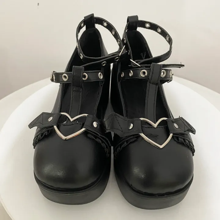 new%20Sweet%20Heart%20Buckle%20Wedges%20Mary%20Janes%20Women%20Pink%20T-Strap%20Chunky%20Platform%20Lolita%20Shoes%20Woman%20Punk%20Gothic%20Cosplay%20Shoes%2043%20House%20Foocus%20-%20Image%202