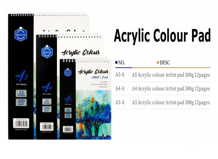 Keep Smiling Artist's Pad A5/A4/A3 Size (12Sheet) For acrylic painting