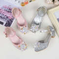 2024 New High Heels, Princess Children's Crystal Shoes, Little Girls' Kidshoes Performance Shoes. 