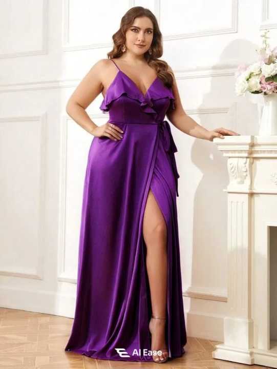 Plus%20Size%20Silk%20Occasion%20Dress%20in%20Rich%20Emerald%20with%20Wrap%20Silhouette%20and%20High%20Slit%20-%20Image%202