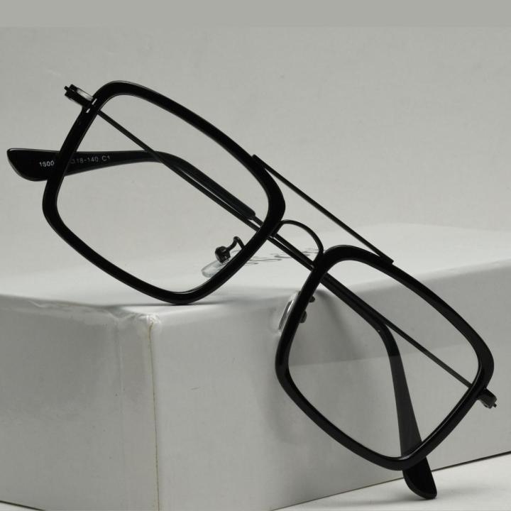 Eyewear Black Metal Square Shaped Retro Classic Glass Frame Men Women Spectacle Frame Reading glass Unisex Optical Eyewear