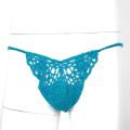 Swimwear Mens Handmade Crocheted G-String Hollow Out Bulge Pouch Briefs Elastic Waistband T-Back Thongs Sunbathing Swimsuit.