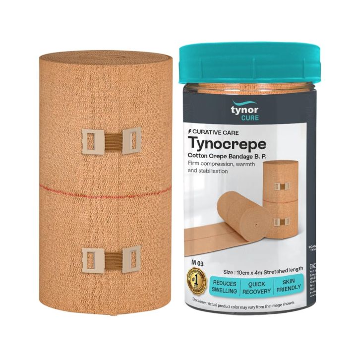Tynor Tynocrepe cotton bandage, Beige, 6cm x 4m, 1 Unit