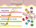 Baby Soft Milk Cotton Wool Yarn for Crocheting-10 pcs (BUY 8 GET 2 FREE)-500 grams Total - 50g / piece - Milk Cotton Yarn for Making Bags, Crafts, Amigurumi, Baby Clothing, Sweaters, Table Mats, Decors, Scarfs, Shawls, Dolls, and more.