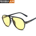 Double bridge large frame toad mirror retro round frame T-shaped sunglasses men's aviator sunglasses cross-border glasses. 