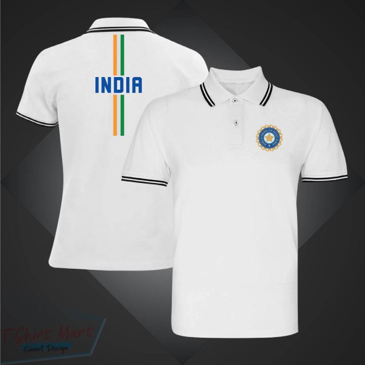 India Short Sleeve Collar Polo Cricket Jersey For Men - Half Sleeve Collar Polo india t shirt - India Fan Jersey