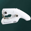Handheld dual thread sewing machine, household electric small hand portable micro sewing locomotive. 