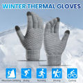 Sunnyheart Ribbed Cuffs Winter Gloves Stylish Touch Screen Winter Gloves for Women Men Warm Windproof Fashionable Knitted Gloves with Ribbed Cuffs Winter Knitted Gloves. 