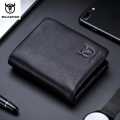 BULL CAPTAIN Wholesale Billfold Zipper Card Purse Designer Luxury Businessman Short Smart Slim RFID Cow Leather Men Wallets.
