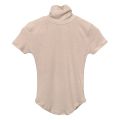 Sexy Hot Girl Skinny Slimming Big Chest Temperament Wild Turtleneck Short Sleeve T T-shirt Top Women's Clothing.