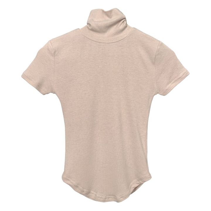Sexy%20Hot%20Girl%20Skinny%20Slimming%20Big%20Chest%20Temperament%20Wild%20Turtleneck%20Short%20Sleeve%20T%20T-shirt%20Top%20Women's%20Clothing%20-%20Image%205