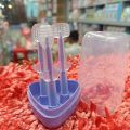 Baby Soft Bristle Toothbrush + Silicone Tongue Cleaner + U-Shaped Brush, 0-18 Months 3Pcs Set with Box [Colour as per Stock]. 