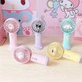 Sanrio Hello Kitty Kawaii USB Charge Handheld Small Fan Anime Kuromi Cute Fashion Portable Mini Electric Fans Air Cooler Gift. 