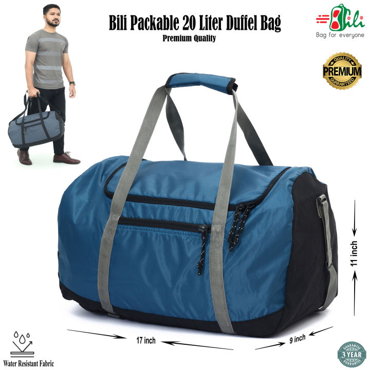 Bili Online Packable 20 Liter Travel Duffel Bag 3 4 Days Tour Waterproof Premium Duffle Bag