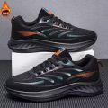 Men's Sports Shoes 20223 Autumn Lightweight Sneaker Adhesive Leather Surface Men's Running Shoes Trendy Contrast Color Men's Shoes.
