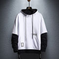 Patchwork Hoodie Men High Street Harajuku Hooded Sweatshirts Mens Letter Print Hoodies Streetwear Hop Pullover Hoodie.