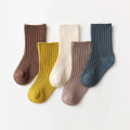Spring and autumn new children's socks men's treasure female treasure cotton socks double needle medium tube socks baby newborn socks wholesale in large quantities.