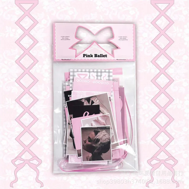 PinkBallet%20Sticker%20Pack%20Lace%20Ballet%20Style%20Handnet%20Decoration%20Collage%20Material%20Girl%20Heart%20Photo%20Card%20-%20Image%202