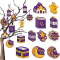 Ramadan Decoration 2024 10pcs-set Eid Mubarak Hanging Pendants Ramadan Kareem Ornaments Islamic Muslims Festival Party Decor.
