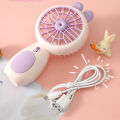 USB Rechargeable Mini Fan Cartoon Flower Handheld Air Cooler Portable Fan For Home Outdoor With lanyard Neck Fan Dropshipping. 