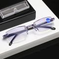 Intelligent Zoom Glasses New Anti Blue Ray Reading Glasses Men Women Rimless Cutting Presbyopia Eyewear Prescription Glasses. 
