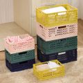 Practical Collapsible Foldable Storage Crate Stackable Drawer Organizer Case Plastic S/M/L Storage Baskets Kitchen. 