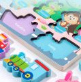 Russian Printing Montessori Educational Wooden Toys for Children Busy Board Math Toys Fishing Toys Early Educational Toys. 