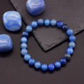 Natural Aquamarins Quartzs Beads Stone Bracelet Women Men Sky Blue Stone Round Beaded Bracelet Elastic Rope Energy Jewelry Gift.