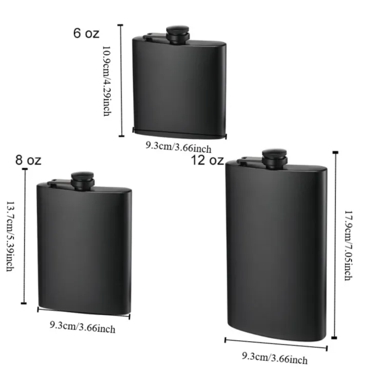 Water%20Pot%206/8/12%20Oz%20Black%20Pocket%20Flagon%20Flat%20Durable%20Whisky%20Bottle%20Non%20-broken%20Stainless%20Steel%20Liquor%20Flask%20Man%20-%20Image%202