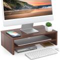 Desktop Monitor Stand-Wood Monitor Stand-Monitor Stand With Shelf for Laptop, Ergonomic Computer Modern Office Desk, Notebook Shelf. 