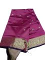 Maroon colour tangail half silk Nokshi peaire Saree for Women by Ekush Shatak.