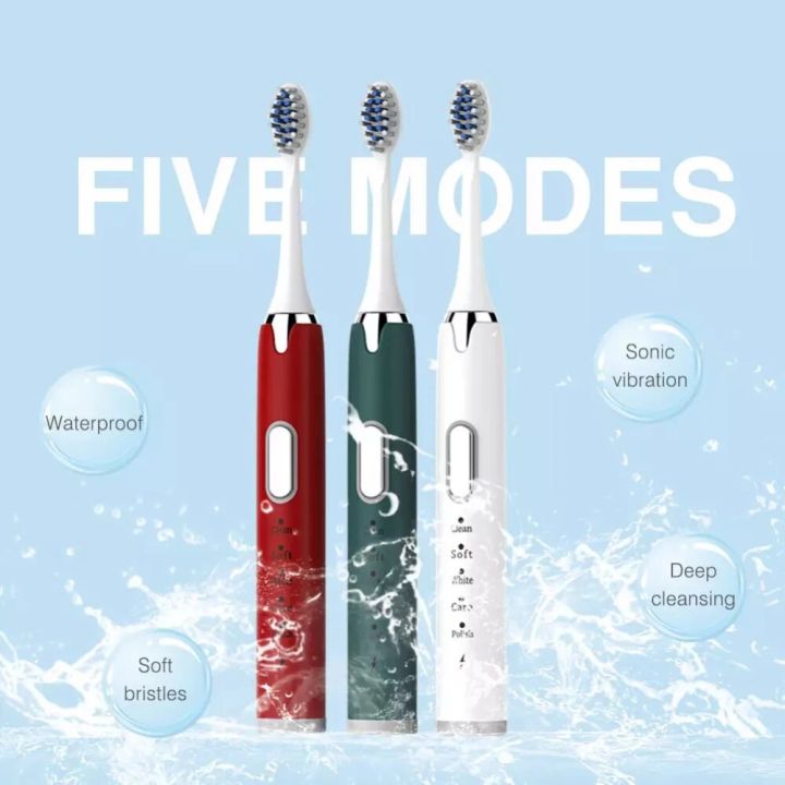 Electric Toothbrush Smart Tooth Brush Ultrasonic Automatic Toothbrush USB Fast Rechargeable Adult Waterproof IPX7