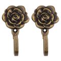 JOUYI 8Pcs Metal Rose Flower Curtain Tie Back Tieback Holders Wall Hooks Decor. 