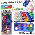 Doms Water Colour cakes 12 Colors Box for WaterColor Painting. 