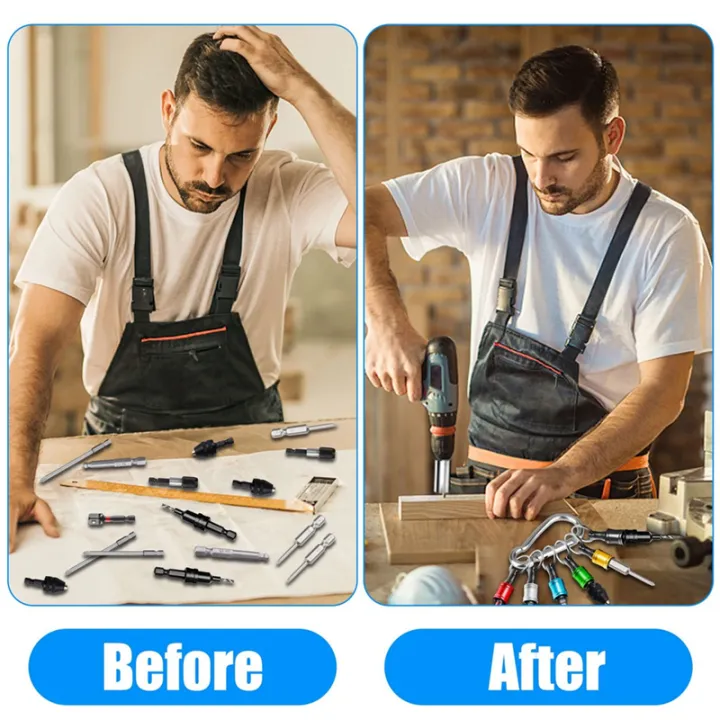 12Pcs%201/4%20Inch%20Hex%20Shank%20Screwdriver%20Bit%20Holders,%20Keychain%20Extension%20Bar,%20Portable%20Fast%20Change%20Bit%20Holder%20Set%20-%20Image%205