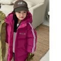 Winter hooded warm cotton coat lengthened boys girls 2-9 years old jacket thickened 2023 new Korean fashion children's clothing. 