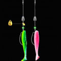 5pcs Fish Line Binded Hooks Set Handmade Long-throwing Fishhooks Luminous Bait Fishing Tackle Kit. 