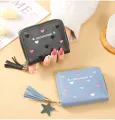 Korean Style Fashion Ladies Women Short Wallet Small Cute Girl PU Leather Coin Purse with Zipper Mini Handbags Purse Card Holder Wallet for Women Ladies. 