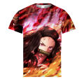 2023 Ghost Destroy Lian Yu Apricot Shoulang T-Shirt Short Sleeve Printed Men And Women With The Same Fashion Breathable Top.