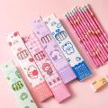 Pretty 10Pcs Graphite Pencil Set Korean Kawaii Stationery Pencils for Children School Writing Drawing Art Supplies. 