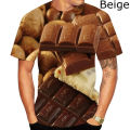 Funny Food Chocolate Sauce Harajuku T-shirt Casual Couples Tee Shirts Summer Fashion Women Men 3d Chocolates T Shirt.