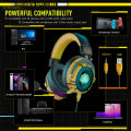 EKSA-E900 Pro Upgraded Gaming Headphones For PC/PS4/PS5/Xbox, 7.1 Surround Wired Headset Gamer, with Detachable Cancelling Mic. 