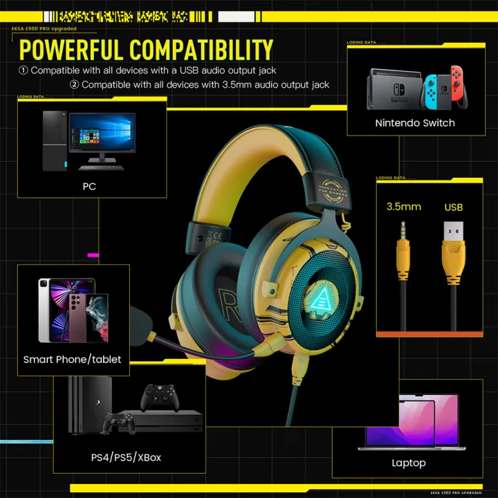 EKSA-E900%20Pro%20Upgraded%20Gaming%20Headphones%20For%20PC/PS4/PS5/Xbox,%207.1%20Surround%20Wired%20Headset%20Gamer,%20with%20Detachable%20Cancelling%20Mic%20-%20Image%206